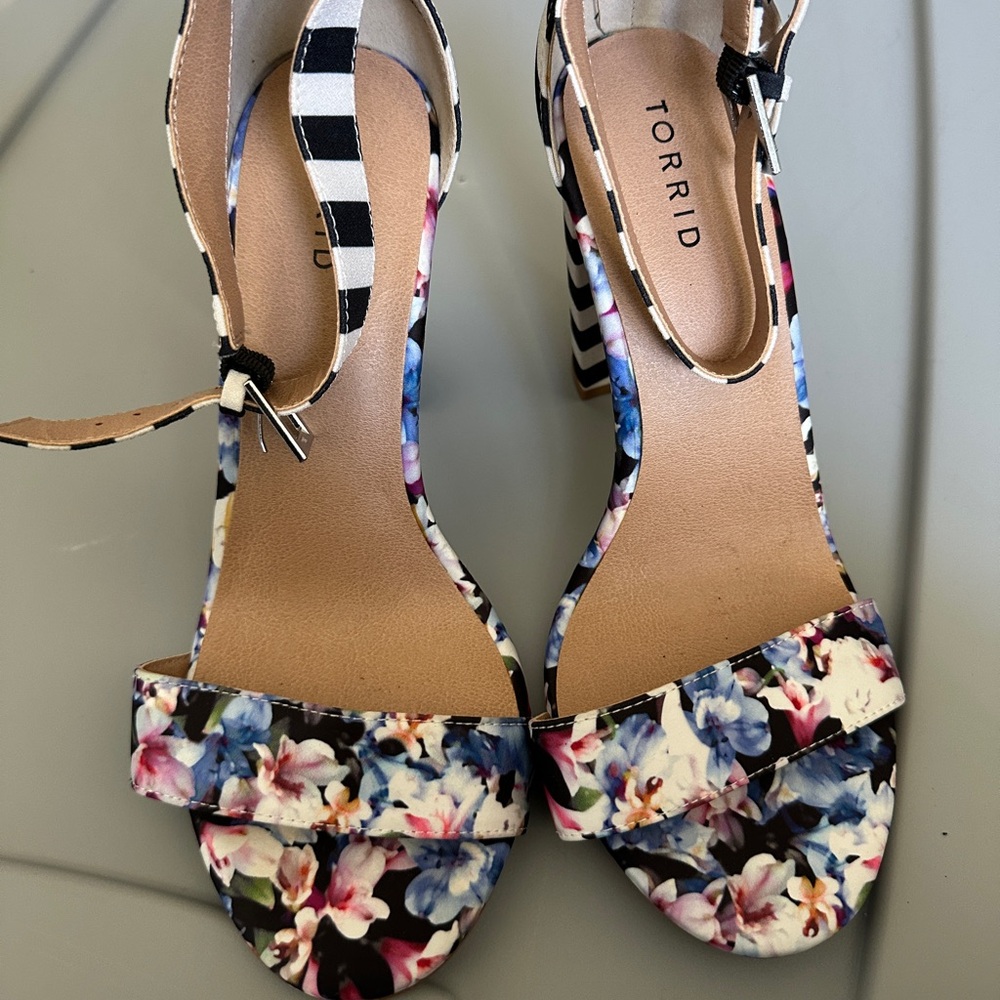 Torrid Women's Floral Heels - Blue and Pink